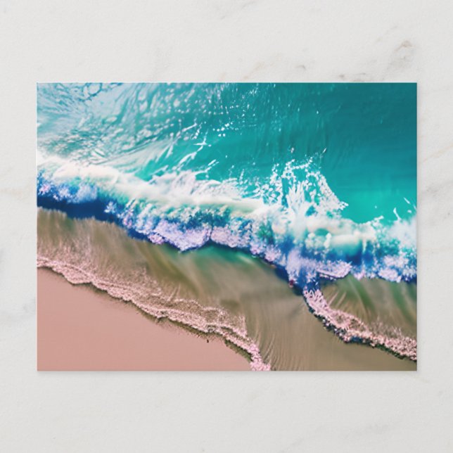 Carte Postale Rester en contact | Vagues turquoise (Devant)