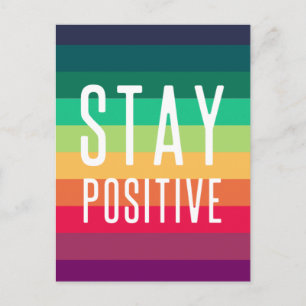 Carte Postale Rester positif   Rainbow Modern Stripe élégant LGB