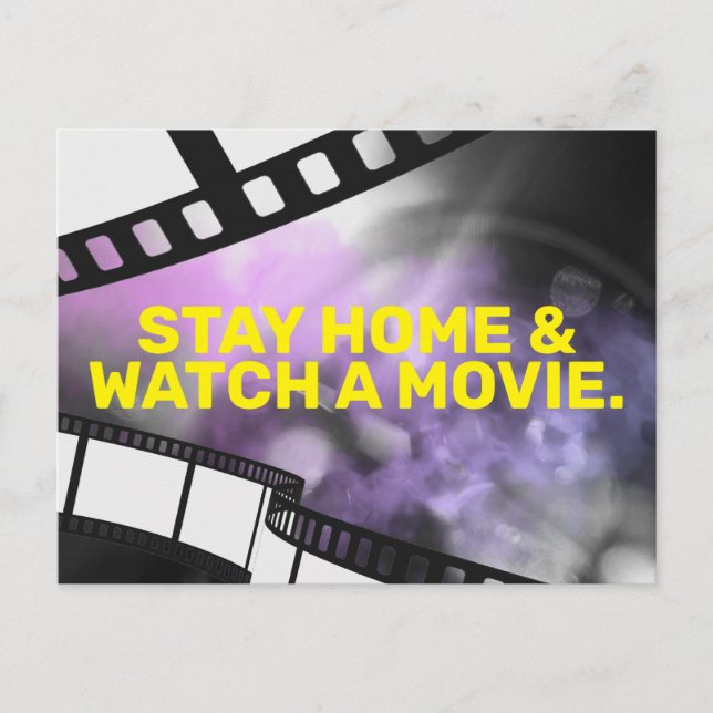 CARTE POSTALE RESTEZ À LA MAISON ET REGARDEZ UN FILM (Devant)