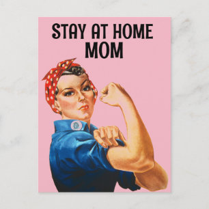CARTE POSTALE RESTEZ À LA MAISON MOM RETRO ROSIE THE RIVETER POS