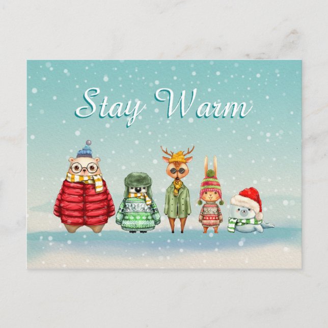 Carte Postale Restez au chaud (Devant)