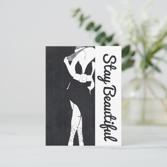 Carte Postale Restez belle épaisse poussette (Debout devant)