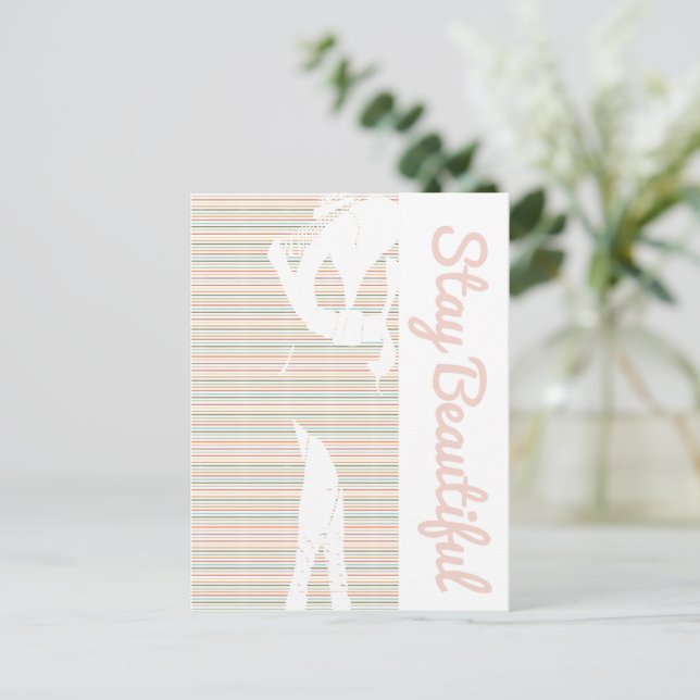 Carte Postale Restez belle épaisse poussette (Debout devant)