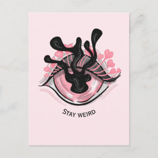 Carte Postale Restez bizarre Goth Rose Oeil Déplaisant Horreur S