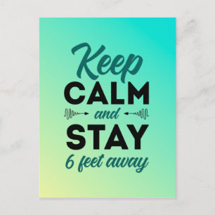 Carte Postale Restez calme et à 2 mètres