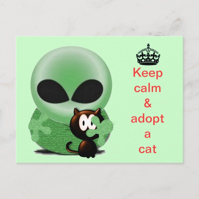 Carte Postale Restez calme et adoptez un chat (Devant)