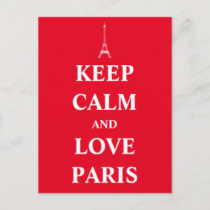 Carte Postale Restez calme et aimez Paris