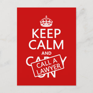 Carte Postale Restez calme et appelez un avocat (quelle que soit