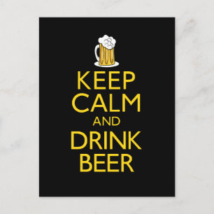 Carte Postale Restez calme et buvez de la bière