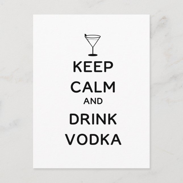 Carte Postale Restez calme et buvez de la Vodka (Devant)