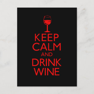 Carte Postale Restez calme et buvez du vin
