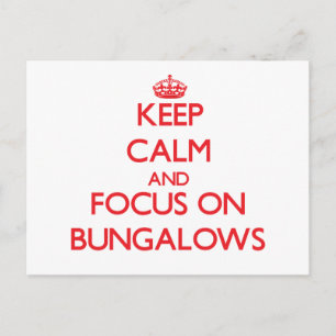 Carte Postale Restez calme et concentrez-vous sur les bungalows