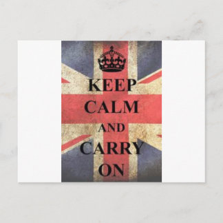 Carte Postale restez calme et continuez en angleterre