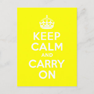 Carte Postale Restez calme et continuez sur le jaune