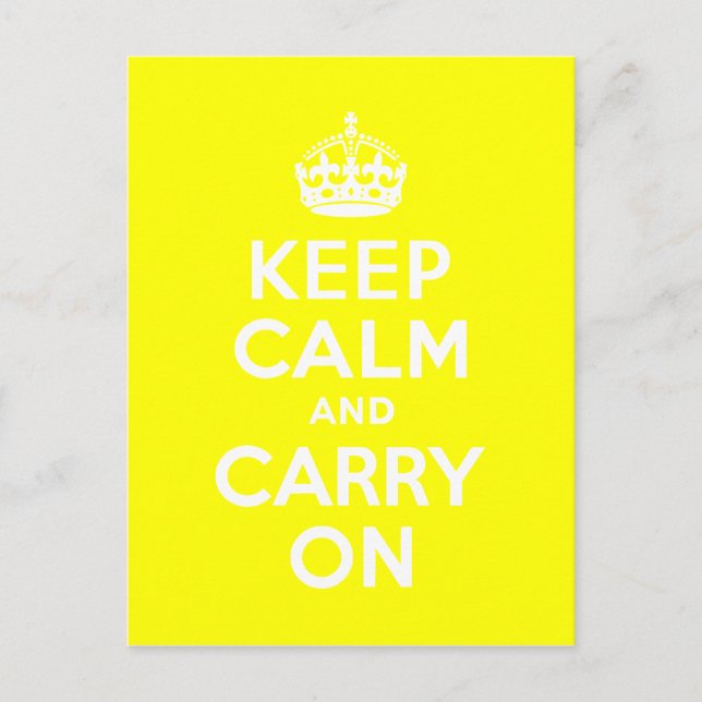 Carte Postale Restez calme et continuez sur le jaune (Devant)