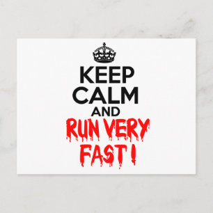 Carte Postale Restez calme et courez très vite
