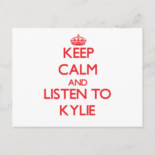 Carte Postale Restez calme et écoutez Kylie