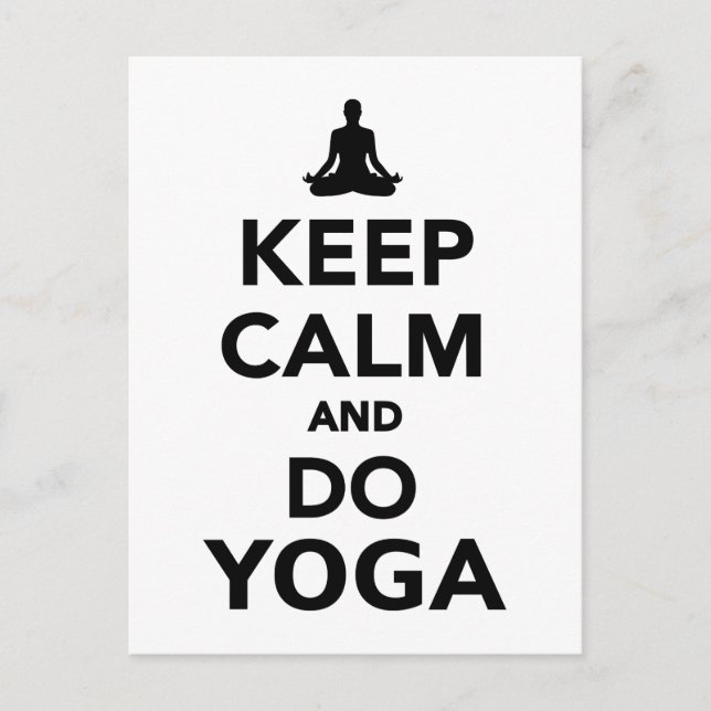 Carte Postale Restez calme et faites du Yoga (Devant)
