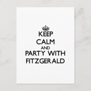 Carte Postale Restez calme et fêtez avec Fitzgerald