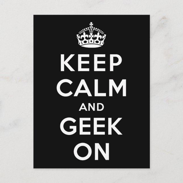 Carte Postale Restez calme et Geek (Devant)