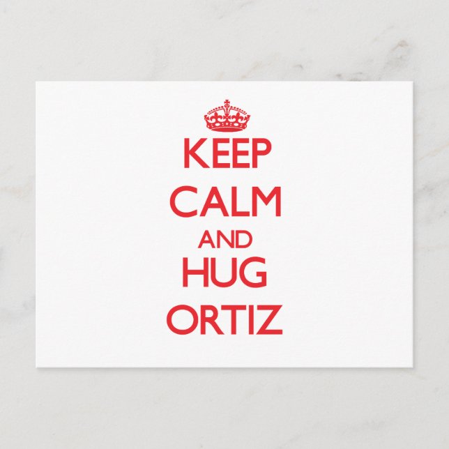 Carte Postale Restez calme et Hug Ortiz (Devant)