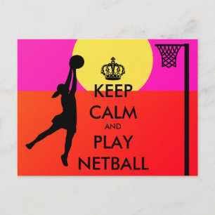 Carte Postale Restez calme et jouez à Netball Slogan