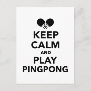 Carte Postale Restez calme et jouez à Ping Pong