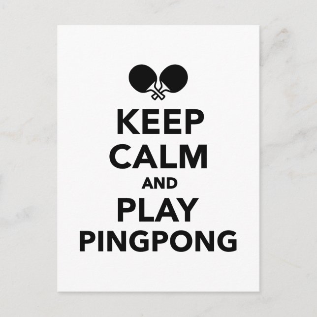 Carte Postale Restez calme et jouez à Ping Pong (Devant)