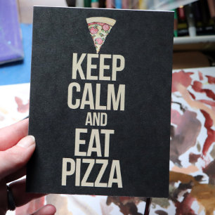 Carte Postale Restez calme et mangez de la pizza