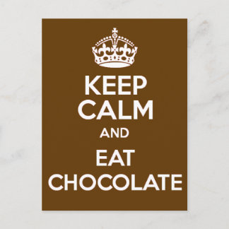 Carte Postale Restez calme et mangez du chocolat