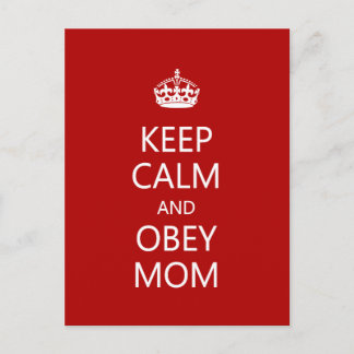 Carte Postale Restez calme et Obey Maman
