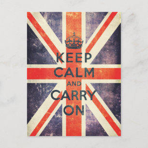 Carte Postale restez calme et portez le drapeau vintage Union Ja
