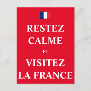 Carte Postale Restez calme et visitez la France