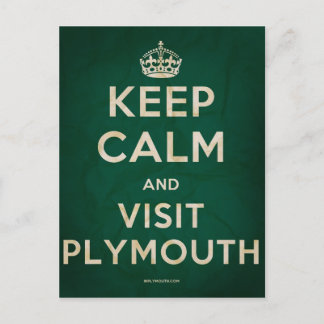 Carte Postale Restez calme et visitez Plymouth