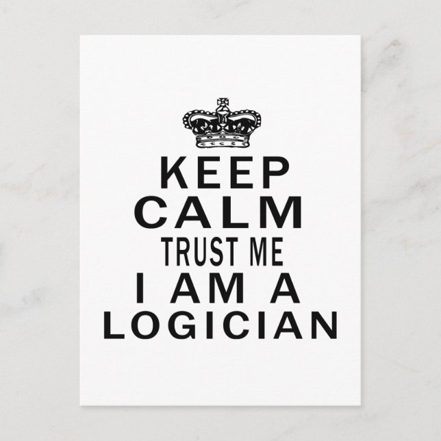 Carte Postale Restez Calme Faites-moi confiance Je Suis Un Logic (Devant)