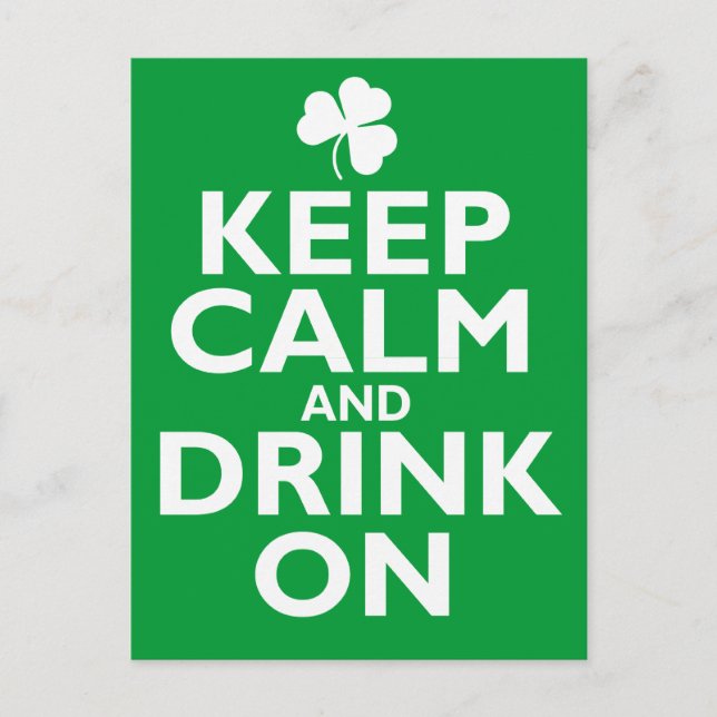 Carte Postale Restez calme Jour de la Saint Patrick Humour (Devant)