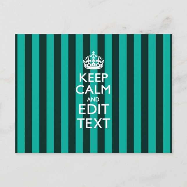 Carte Postale Restez calme sur les tons turquoise (Devant)