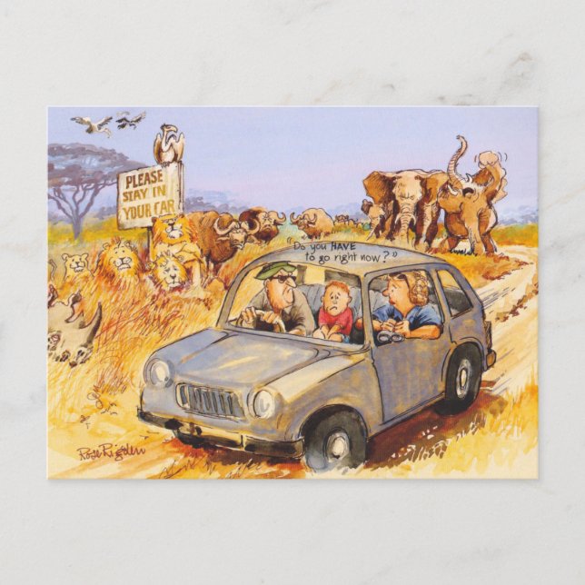 Carte Postale Restez dans votre voiture ! (Devant)