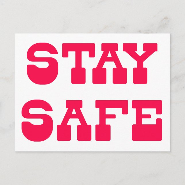 Carte Postale Restez en sécurité ! Coronavirus - Encouragement (Devant)