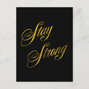 Carte Postale Restez fort Citations Faux Gold Foil Citations Spa