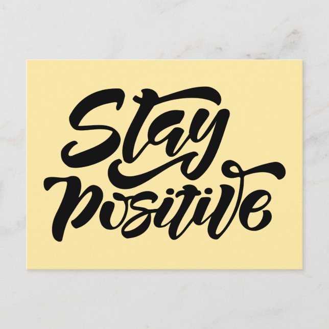 Carte Postale Restez positif Jaune (Devant)