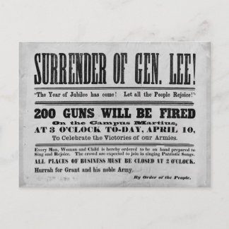 Carte Postale Restitution du général Lee