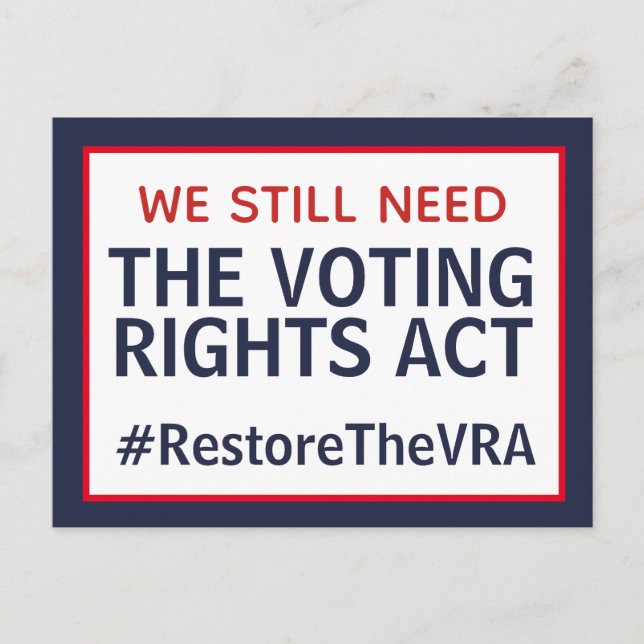Carte Postale Restore the Voting Rights Act Postcard (Devant)