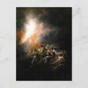 Carte Postale Résumé Description Incendio, fuego de noche. leo