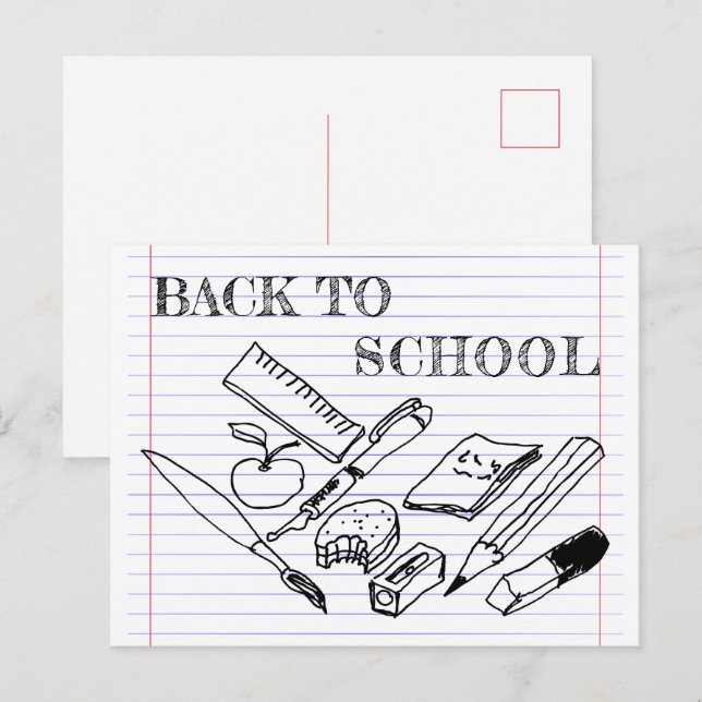 Carte Postale Retour à l'école (Devant / Derrière)