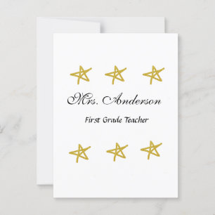 Carte Postale Retour à l'école nom du professeur golden stars ap