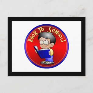 Carte Postale Retour À L'École - Petit Livre De Lecture Garçon
