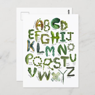 Carte Postale Retour à l'école Veggie Alphabet - Mangez vos vert