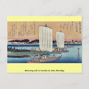 Carte Postale Retour des voiles à Gyotoku par Ando, Hiroshige