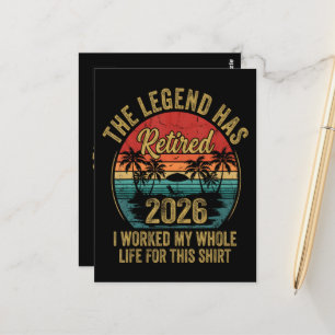 Carte Postale Retraité 2026 A Travaillé Toute Sa Vie Pour Cette 